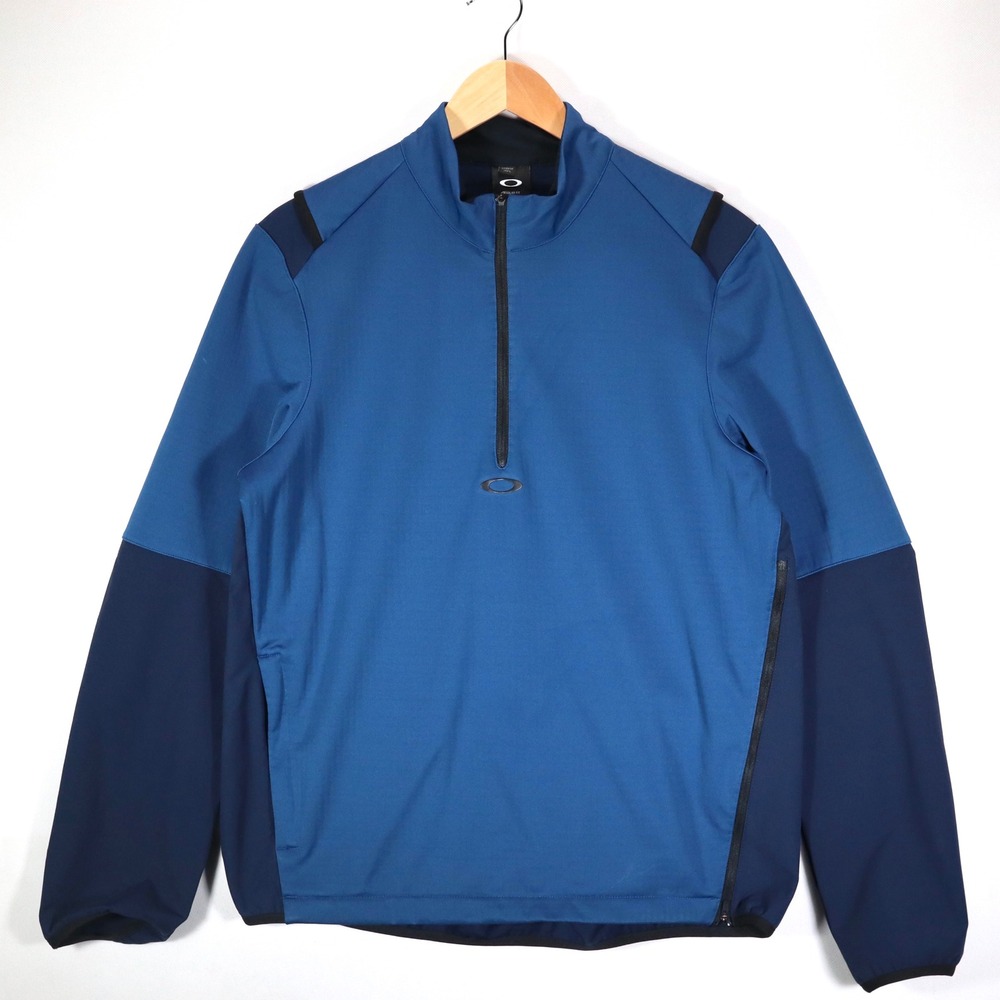 Oakley Pullover Jacket Mens Medium Blue Colorblock 1/4 Zip Active Golf Outdoor